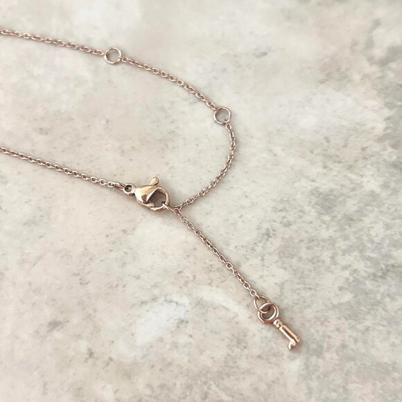 KEEP Collective Rose Gold Engraved/Engravable Heart Necklace - Picture 4 of 4